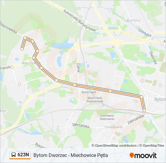 623N bus Line Map