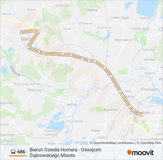 686 bus Line Map