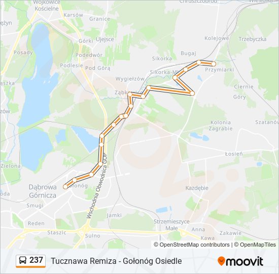 237 bus Line Map