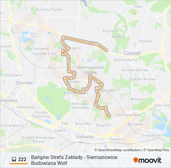 222 bus Line Map