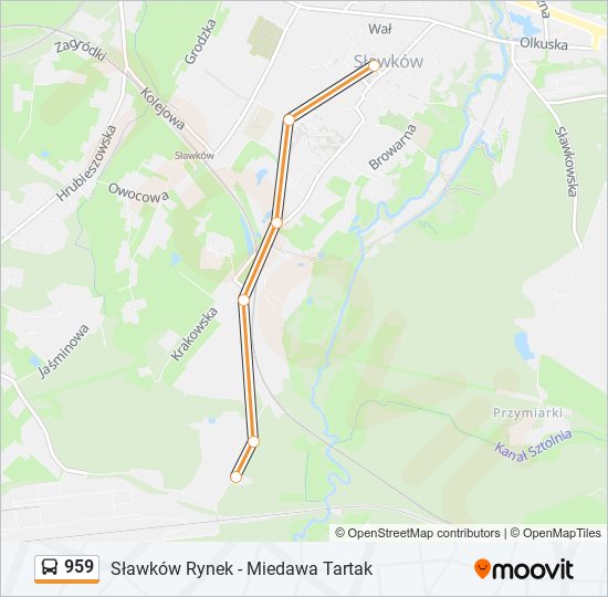 959 bus Line Map