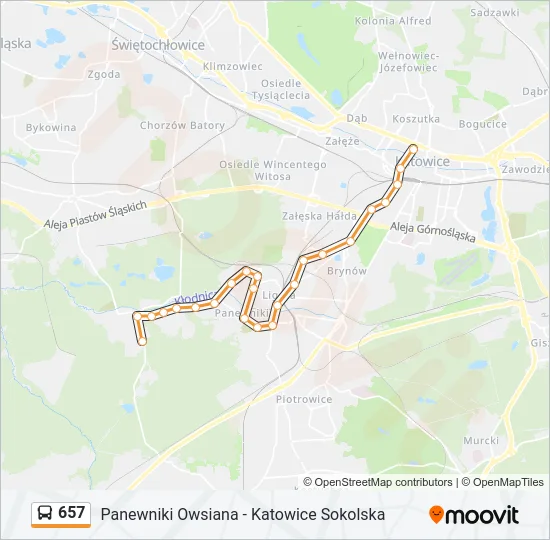 657 Bus Line Map