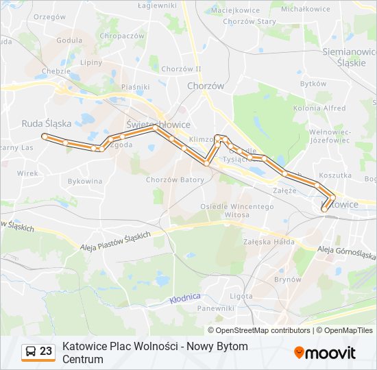 23 bus Line Map