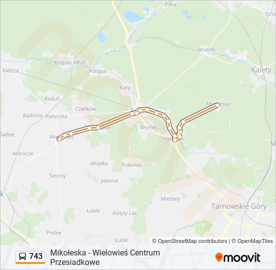 743 bus Line Map