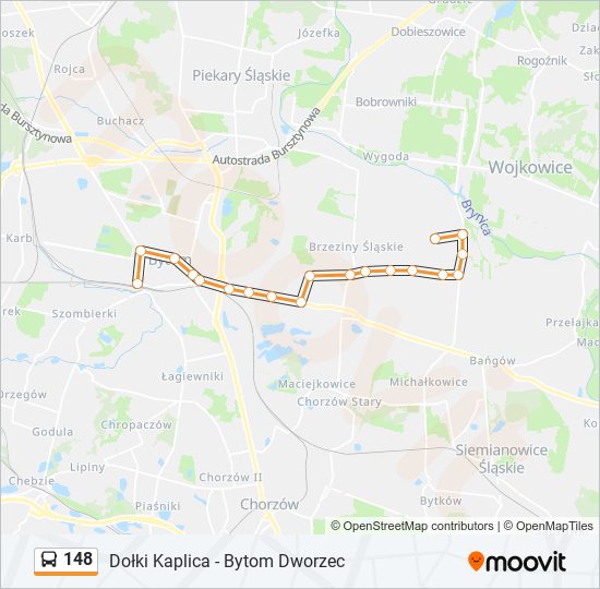 148 bus Line Map