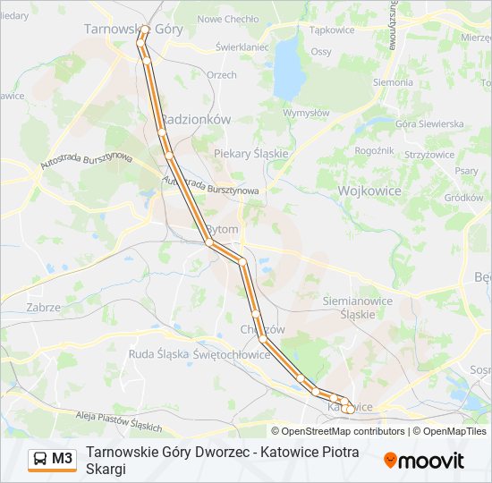 M3 bus Line Map