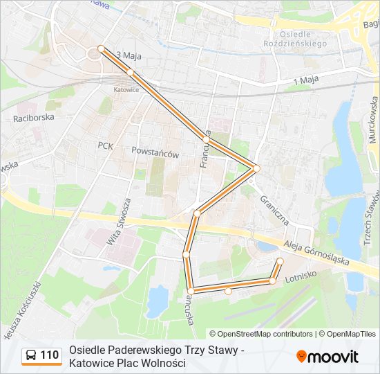 110 bus Line Map