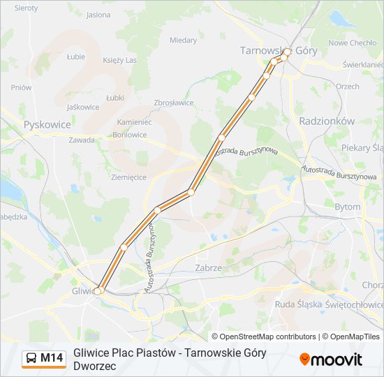 M14 bus Line Map