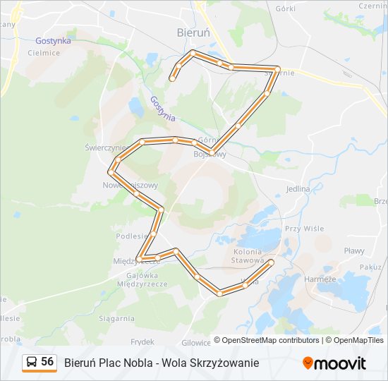 56 bus Line Map