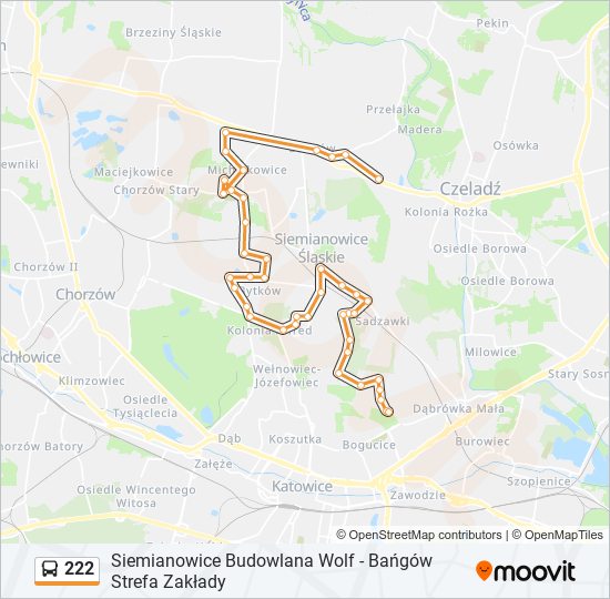 222 bus Line Map