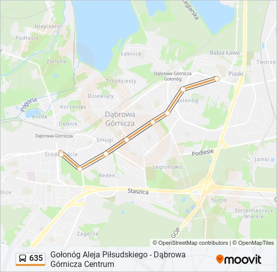 635 bus Line Map