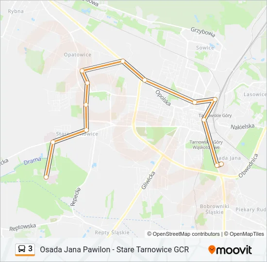 3 Bus Line Map