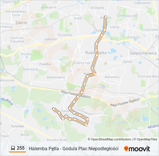 255 bus Line Map