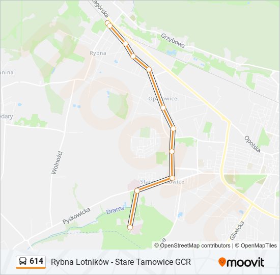 614 bus Line Map