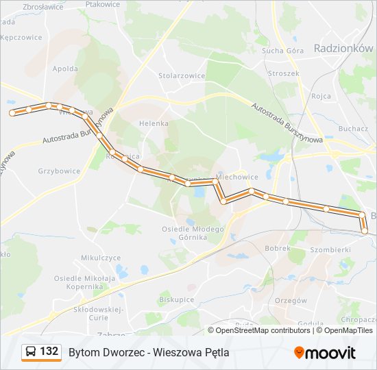 132 bus Line Map