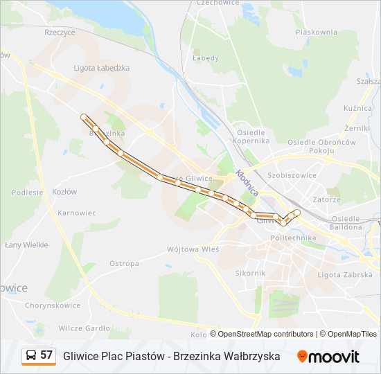 57 bus Line Map