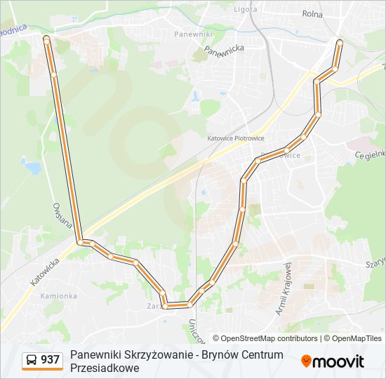 937 bus Line Map