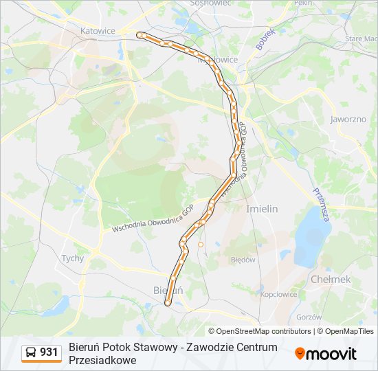 931 bus Line Map