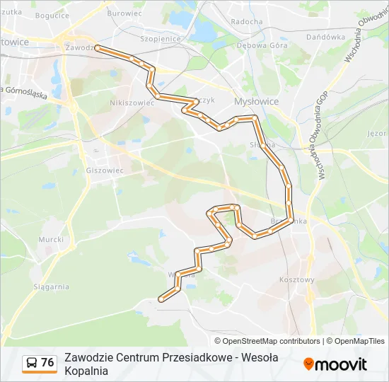 76 Bus Line Map