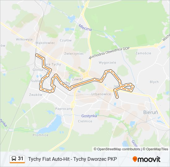 31 bus Line Map