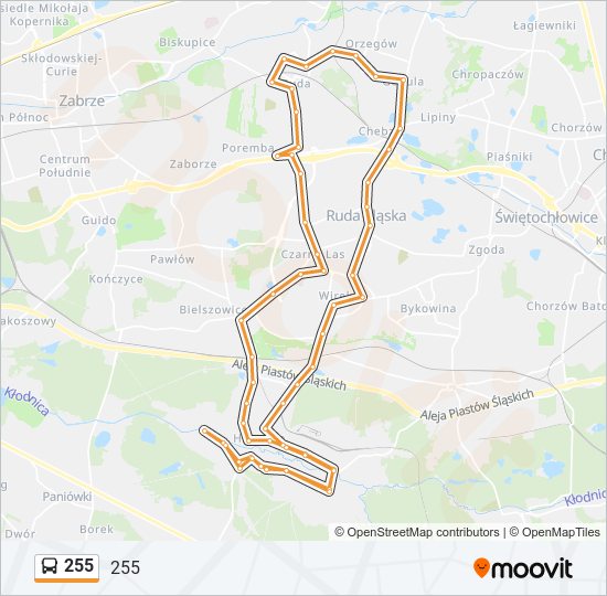 255 bus Line Map