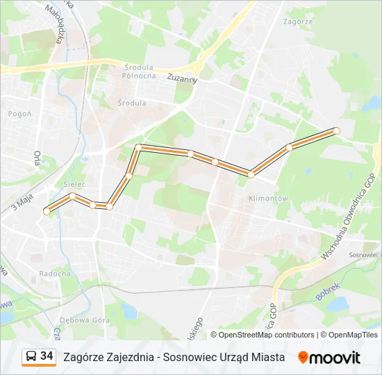Автобус 34: карта маршрута