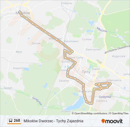 268 bus Line Map