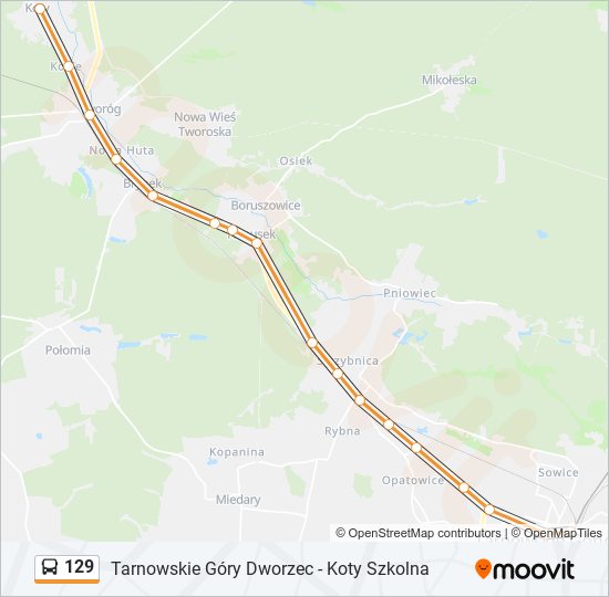 129 bus Line Map