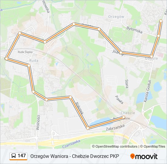 147 bus Line Map