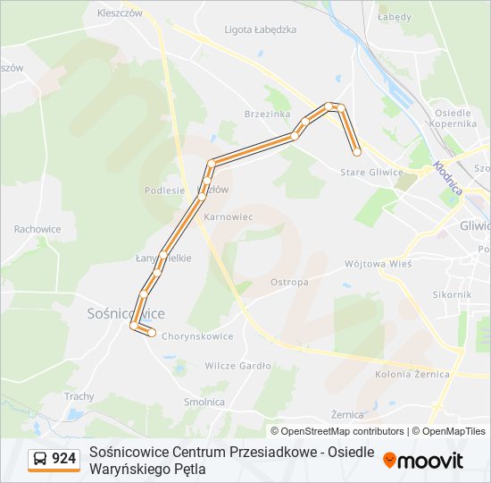 924 bus Line Map