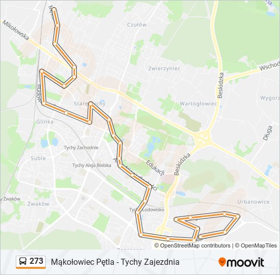 273 bus Line Map