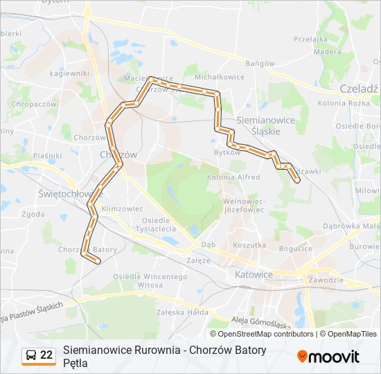 22 bus Line Map