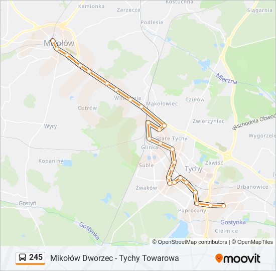 245 bus Line Map