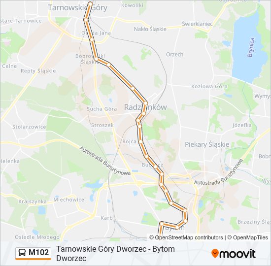 M102 bus Line Map