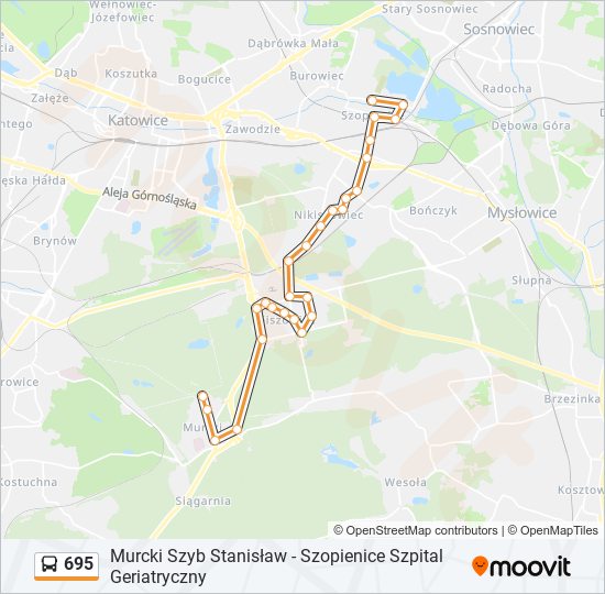 695 bus Line Map