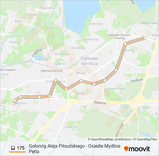 175 bus Line Map