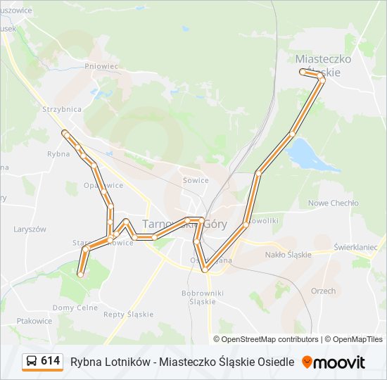 614 bus Line Map