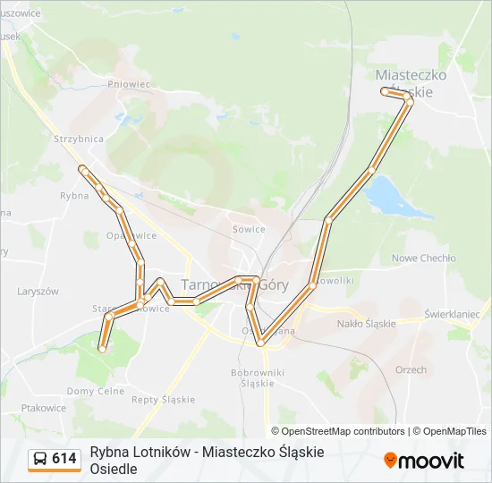 Автобус 614: карта маршрута