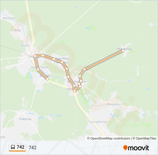 742 bus Line Map