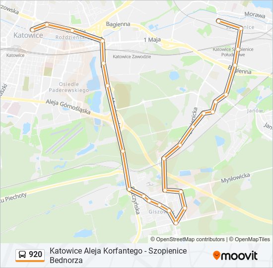 920 bus Line Map