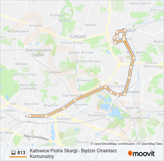 813 bus Line Map