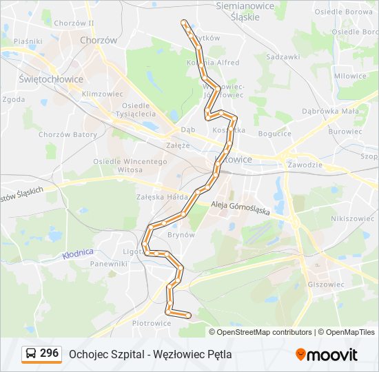 296 bus Line Map