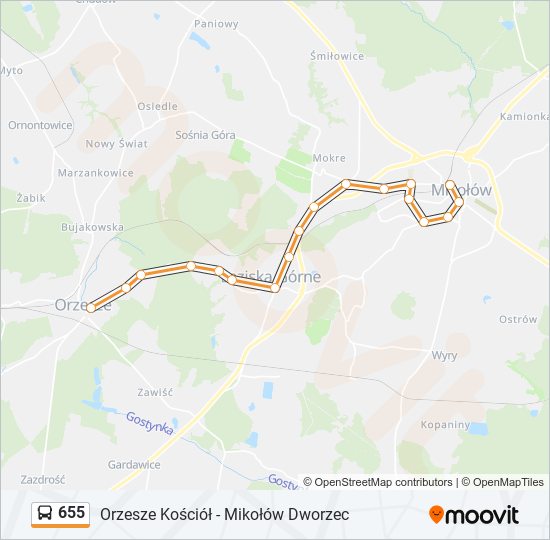 655 bus Line Map