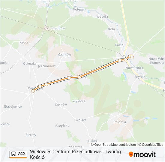 743 bus Line Map