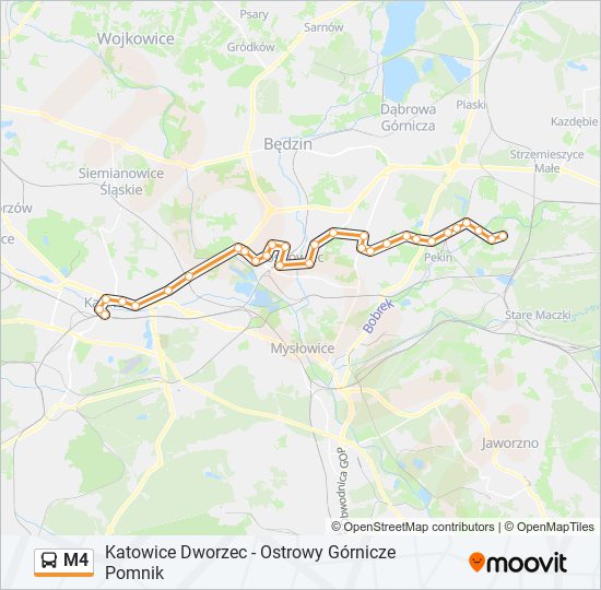 M4 bus Line Map