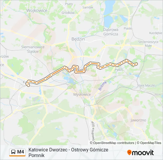 Автобус M4: карта маршрута