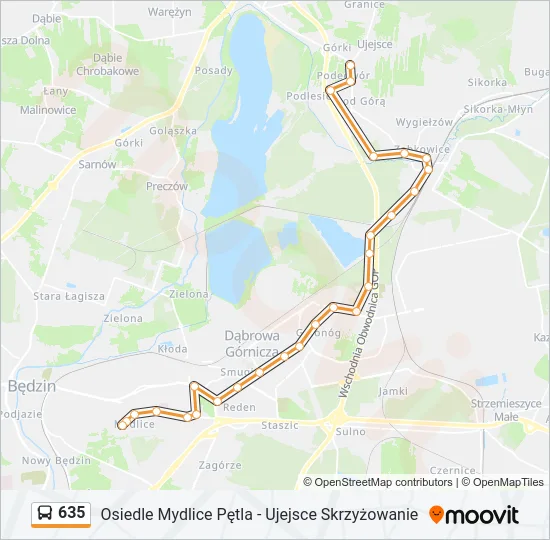 Автобус 635: карта маршрута