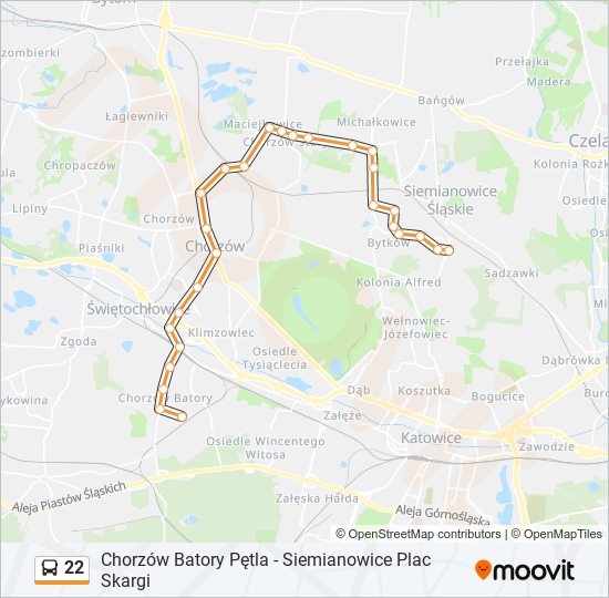 Автобус 22: карта маршрута