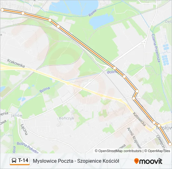 T-14 Bus Line Map