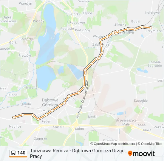 Автобус 140: карта маршрута